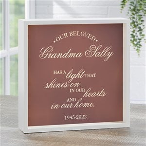 Memorial Light Personalized LED Ivory Light Shadow Box- 10