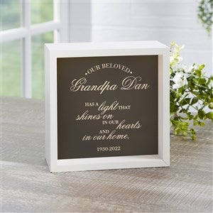 Memorial Light Personalized LED Ivory Light Shadow Box- 6