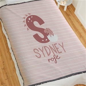 Baby Dino Personalized 56x60 Woven Throw Blanket - 38687-A