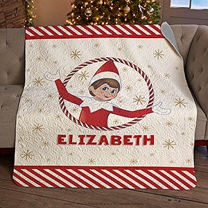 The Elf on the Shelf® Personalized 50x60 Quilted Blanket - 38715-Q