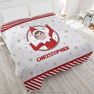 The Elf on the Shelf® Personalized 90x90 Plush Queen Fleece Blanket - 38715-QU