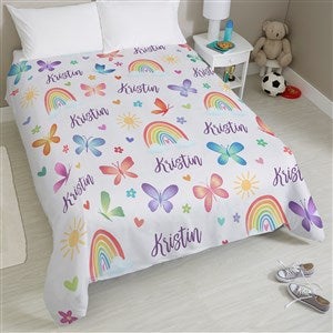 Watercolor Brights Personalized Duvet Cover - Queen 88x88 - 38734D-Q