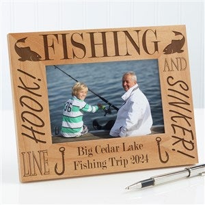 Personalized Fishing Custom Wood Picture Frame - 4x6 - 3875