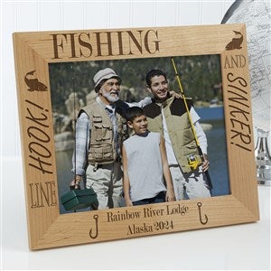 Personalized Fishing Custom Wood Picture Frame - 8x10 - 3875-L