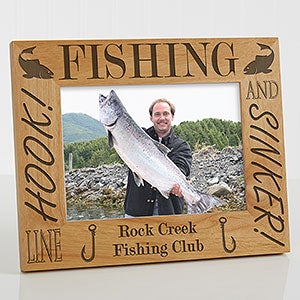 Personalized Wood Picture Frame - Fishing 5x7 - 3875-M