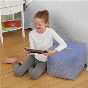 Sparkling Name Personalized Cube Ottoman - Small 13" - 38772D-S