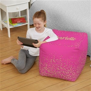 Sparkling Name Personalized Cube Ottoman - Large 18" - 38772D-L