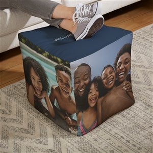 Photomontage Personalized Cube Ottoman - Large 18" - 38776D-L