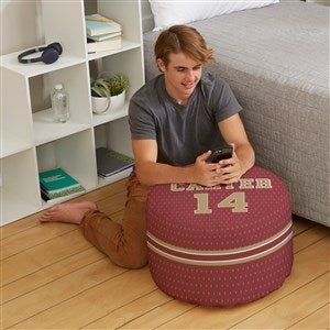 Sports Jersey Personalized Round Ottoman - 20.5 x 20.5 x 13 - 38780D