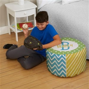 Yours Truly Personalized Round Ottoman - 20.5 x 20.5 x 13 - 38785D