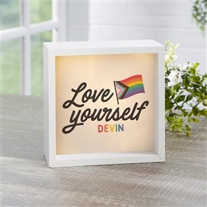 Love Yourself Personalized LED Ivory Light Shadow Box- 6"x 6" - 38810-I-6x6