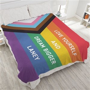 Love Yourself Personalized 90x90 Plush Queen Fleece Blanket - 38828-QU