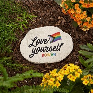 Love Yourself Personalized Round Garden Stone - 4.25" x 6" - 38837-S
