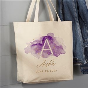 Birthstone Color Personalized Canvas Tote Bag- 20 x 15 - 38868-L