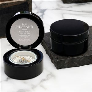 To My Husband Engraved Navigator Compass-Black - 38883-BLK