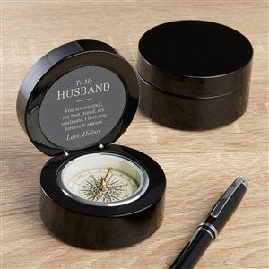 To My Husband Personalized Navigator Compass - Black Wood - 38885-BLK