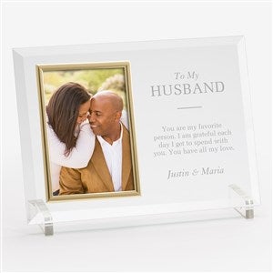 To My Husband Personalized Glass Picture Frame-Vertical - 38891-V