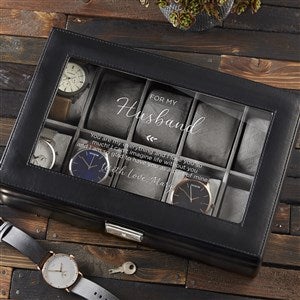 To My Husband Personalized Leather Watch Box - 10 Slot - 38892