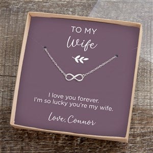 To My Wife Silver Infinity Necklace With Personalized Message Card - 38897-SI