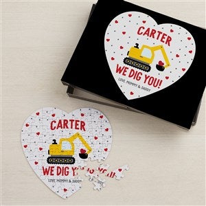 I Dig You Personalized Valentine's Day Mini Heart Puzzle - 38917