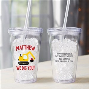 I Dig You Personalized Valentine's Day 17 oz. Insulated Acrylic Tumbler - 38918