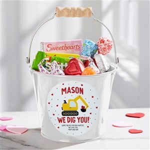 I Dig You Personalized Valentines Day Mini Treat Bucket- White - 38919-W