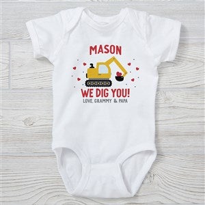 I Dig You Personalized Valentines Day Baby Bodysuit - 38922-CBB