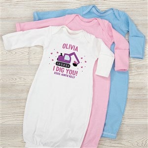 I Dig You Personalized Valentine's Day Baby Gown - 38922-G