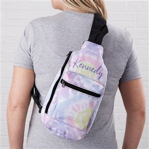 Pastel Tie Dye Personalized Sling Bag - 38963D