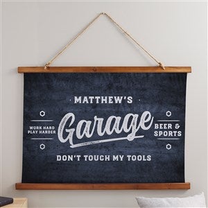 The Garage Personalized Wood Topped Tapestry - 36x26 - 38977D-H