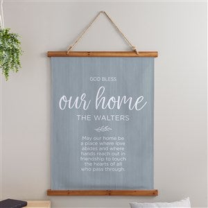God Bless Our Home Personalized Wood Topped Tapestry - 26x36 - 38980D-V