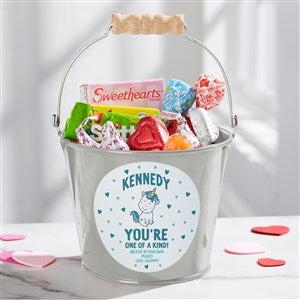 You're One of A Kind Personalized Valentine's Day Mini Treat Bucket-Silver - 38990-S