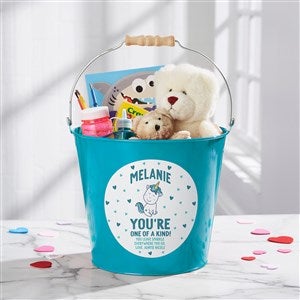 You're One of A Kind Personalized Valentine's Day Large Treat Bucket- Turquoise - 38990-TL