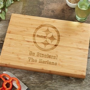 NFL Pittsburgh Steelers Personalized Bamboo Cutting Board- 14x18 - 39013-L