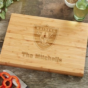 NFL Las Vegas Raiders Personalized Bamboo Cutting Board- 14x18 - 39015-L