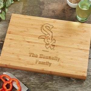 MLB Chicago White Sox Personalized Bamboo Cutting Board- 14x18 - 39059-L