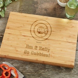 MLB Chicago Cubs Personalized Bamboo Cutting Board- 14x18 - 39066-L