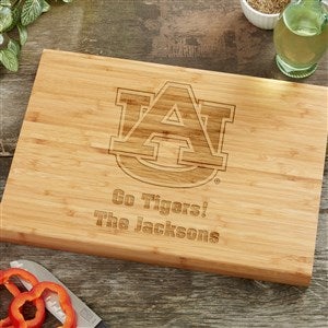 NCAA Auburn Tigers Personalized Bamboo Cutting Board- 14x18 - 39081-L