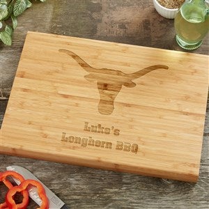 NCAA Texas Longhorns Personalized Bamboo Cutting Board- 10x14 - 39090