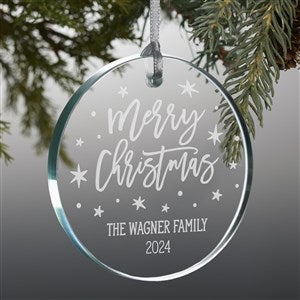 Holiday Greetings Personalized Glass Premium Ornament - 39121-P