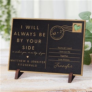 By Your Side Personalized Wood Postcard-Black Stain - 39142-BK