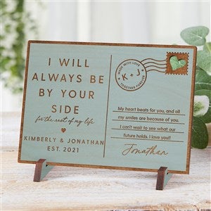 By Your Side Personalized Wood Postcard-Blue Stain - 39142-BL