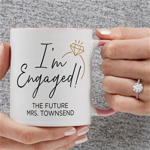 Were Engaged Personalized Coffee Mug 11 oz.- Pink - 39232-P