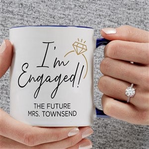 Were Engaged Personalized Coffee Mug 11 oz.- Blue - 39232-BL