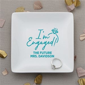 We're Engaged Personalized Ring Dish - 39234