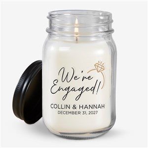 We’re Engaged Personalized Farmhouse Engagement Candle Jar - 39236