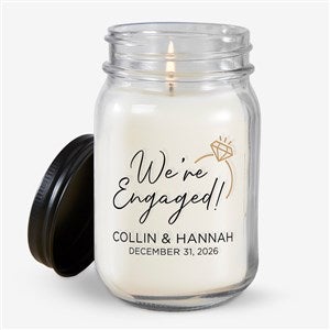 We’re Engaged Personalized Farmhouse Engagement Candle Jar - 39236