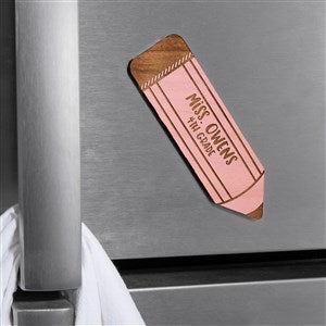 Wood Pencil Personalized Wood Magnet- Pink Stain - 39258-P