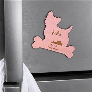 Dog Breed Personalized Wood Magnet- Pink Stain - 39259-P