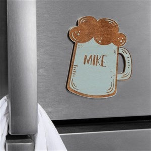 Beer Mug Personalized Wood Magnet - Blue Stain - 39263-B